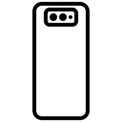 mobile phone icon in outline style on transparent background