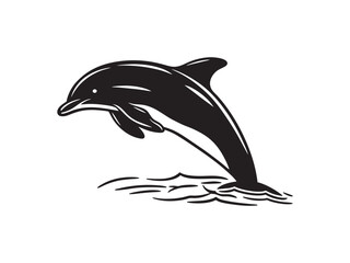 Dolphin silhouette vector art illustration 