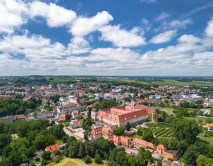 Obraz premium Summer skyline cityscape of Trzebnica, Dolny Śląsk, Poland