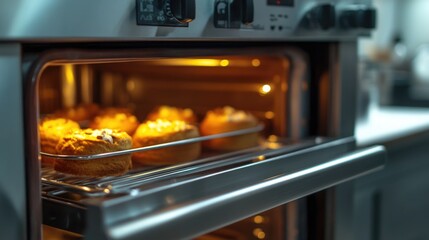 A close-up shot of an oven filled with cooked food, ideal for use in recipes or cooking tutorials
