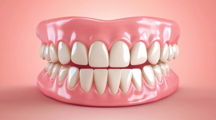 Obraz premium Dental Row 3D Teeth Close-Up