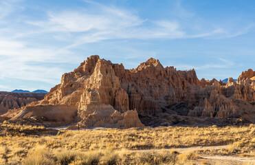 Spectacular view of the volcanic clay formations at Cathedral Gorge State Park, Nevada