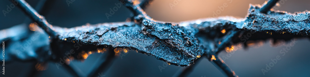 Poster close-up of textured fragment on wire mesh