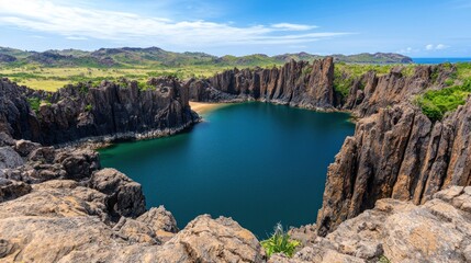 Secluded Cove with Rock Formations