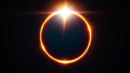 A bright, circular ring of light on a black background, resembling a frame.