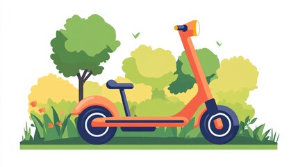 Fototapeta premium Minimalist icon of an electric scooter for eco-friendly transportation