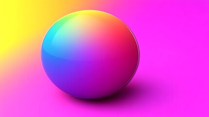 Rainbow Sphere on Vibrant Pink Background