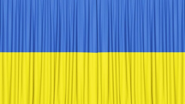Ukraine Curtain Flag Animation, Loop
