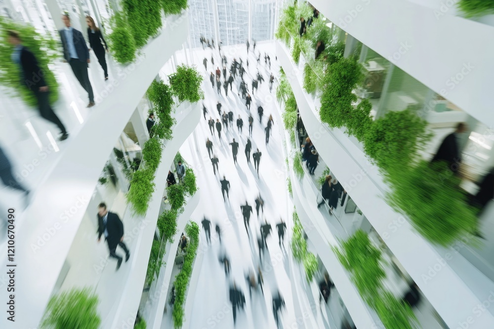 Poster group of people navigating through a structure