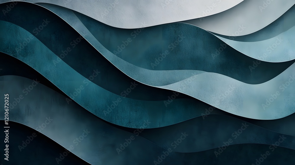 Poster abstract teal wave pattern background design
