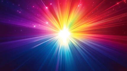 Obraz premium Radiant Rainbow Burst of Light and Color
