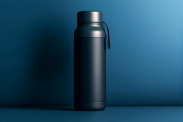 A sleek thermo sport water bottle mockup, designed for active lifestyles, perfect for fitness or wellness-related product displays.