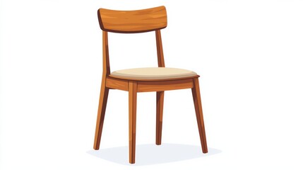 Wooden chair with soft cushion for dining room