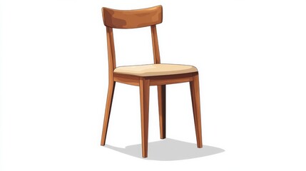 Fototapeta premium Wooden chair with soft cushion for dining room