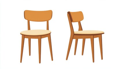 Wooden chair with soft cushion for dining room