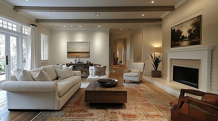 Old and modern living room transformation with improved lighting and minimal decor