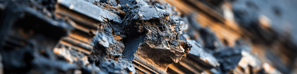 Fototapeta premium Close-up of Damaged Architectural Molding