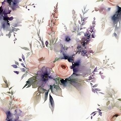 Exquisite watercolor floral arrangement showcasing soft hues and delicate details in a serene artistic composition. Generative AI