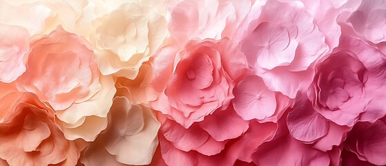 Pastel pink flower wall backdrop.