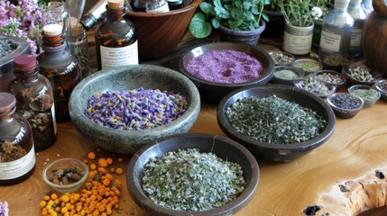 Power Of Herbs For Human Health. Herbalist Advertising