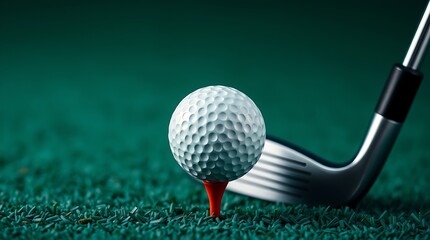 Close up golf ball on green grass field

