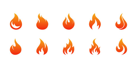 vector fire logo premium template bundle