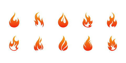 vector fire logo premium template bundle