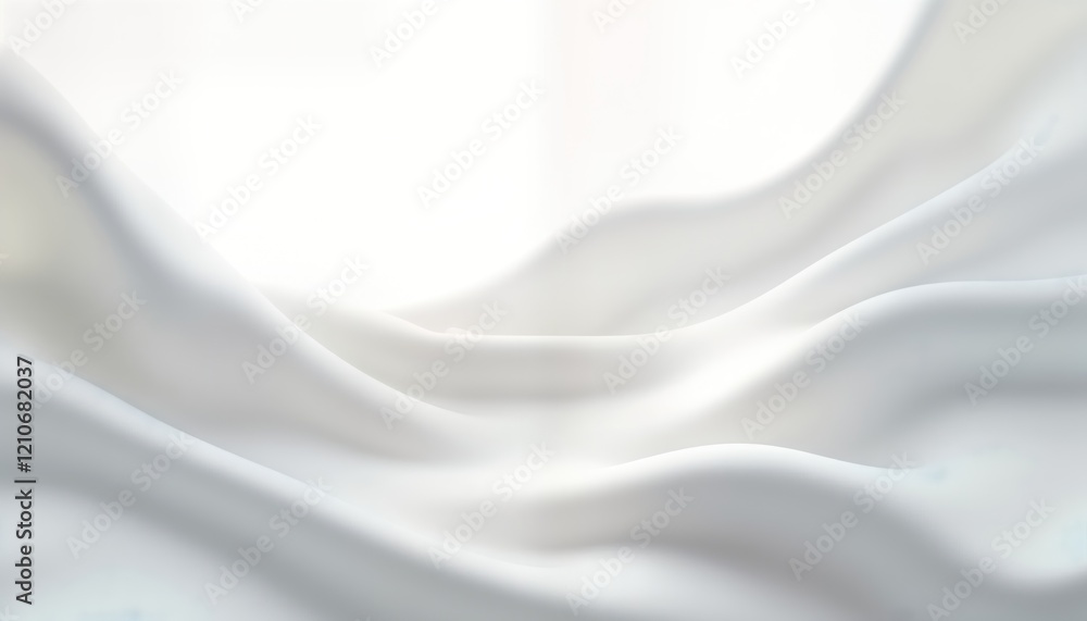 Aufkleber white flowing fabric curves smoothly. abstract design. minimalist background. light, airy. elegant m