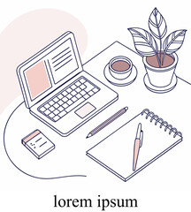 Minimal Workspace Illustration