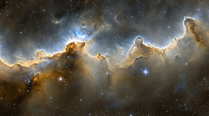 Obraz premium Stunning Cosmic Landscape with Nebulae and Stars in Deep Space