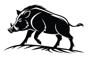 minimalist wild boar logo design