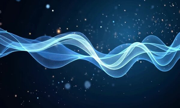 Abstract Blue Wave Vector Design with flowing lines and swirling curves, perfect for modern web or business backgrounds