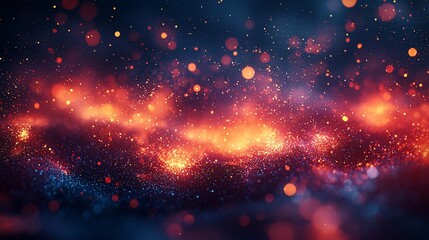 Obraz premium Abstract fiery and blue particles background.