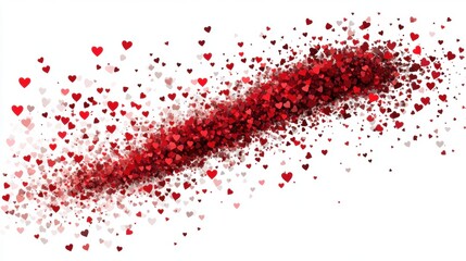 Obraz premium Vibrant Scatter of Red and Pink Hearts on White Background