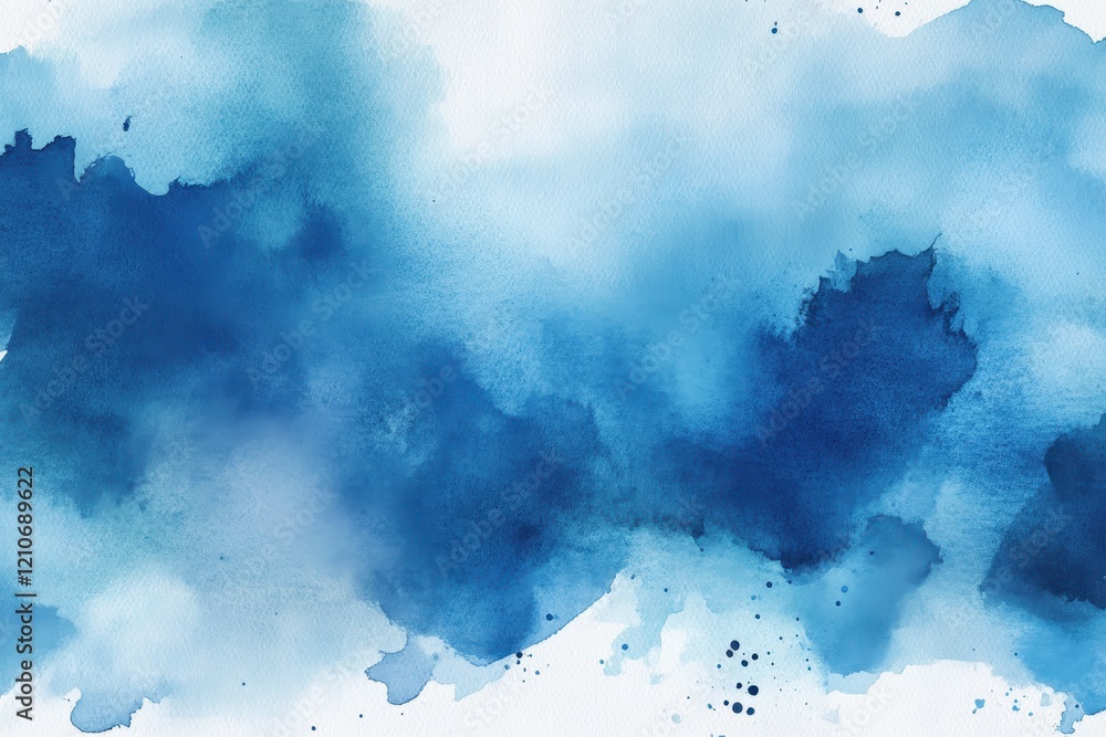 Poster a soft abstract watercolor texture in varying shades of blue with a gradient effect and subtle splas