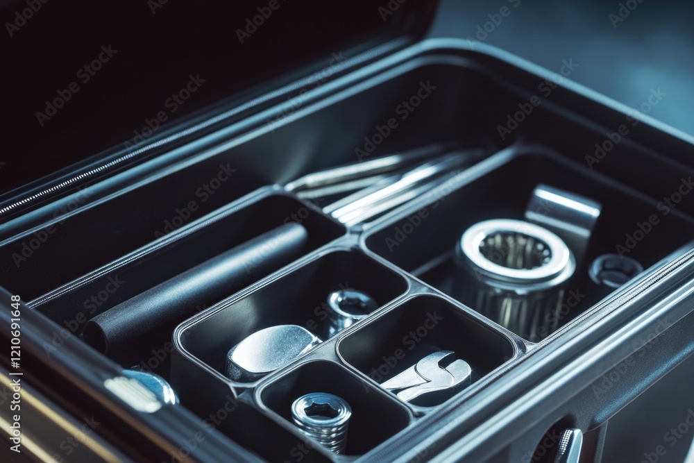 Aufkleber a toolbox filled with different tools and equipment for various tasks