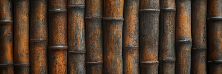 Fototapeta premium Bamboo stalks forming a dense thicket in an exotic location under natural light