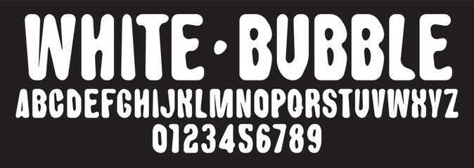 light rounded simple font on the theme of balloons. A set of letters and numbers of the Latin alphabet.