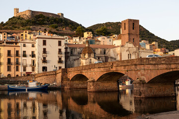 Fototapeta premium Marvelous view of Bosa town, Sardinia island, Italy.