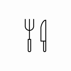 fork knife tableware icon sign vector