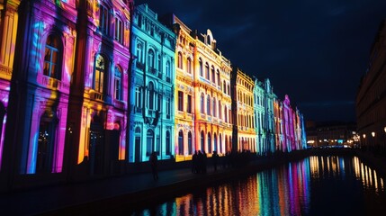 The Vibrant Night Lights That Artfully Illuminate the Unique and Historic Architecture