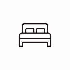 king sized bed icon sign vector