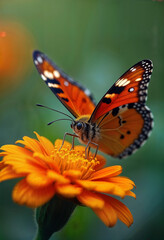 Obraz premium Butterfly perched on a blooming flower