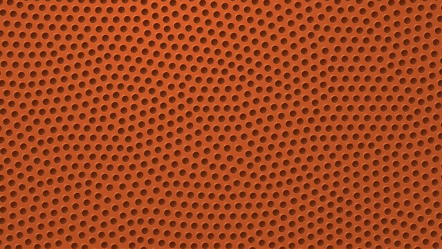 Basketball Ball Realistic Leather Texture with Bumps Pattern Background. Orange Rubber Pebbles Grain Dots Texture. Sports Theme Banner Backdrop. Vector Illustration.