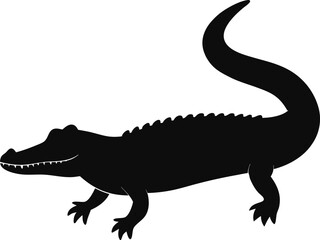 silhouette of a crocodile illustration art work