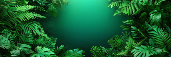 Green lush foliage background perfect for nature-themed promotional flyers and designs