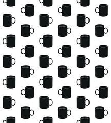 Vector seamless pattern of hand drawn sketch doodle cup isolated on white background