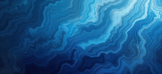 Fototapeta premium Abstract blue water surface background with wavy patterns. Deep blue, light blue shades create dynamic texture resembling ocean pool. Perfect for designs needing calming, refreshing backdrop for
