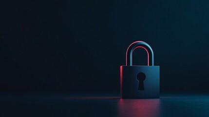 Fototapeta premium Secure Lock with Colorful Lighting