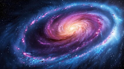 Stunning Spiral Galaxy Cosmic Nebula Space Background Celestial Art Universe Wallpaper Vivid Colors
